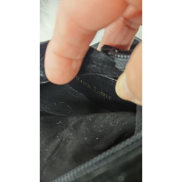 Essex Lane Suede Leather Knee High Boots Black Round Toe Heeled Boots Size 9 - Picture 6 of 6